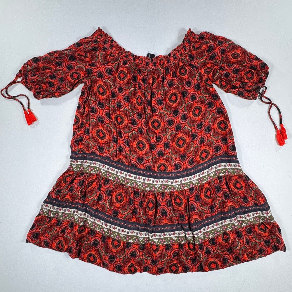 JETS by Jessika Allen Boho Paisley Off Shoulder Dress‎ Women 6